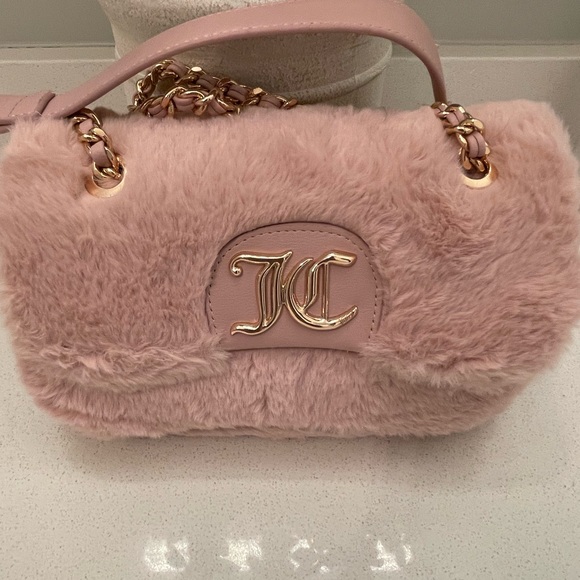 Juicy ballerina pink fury bag w chain strap ! New! - Picture 1 of 5